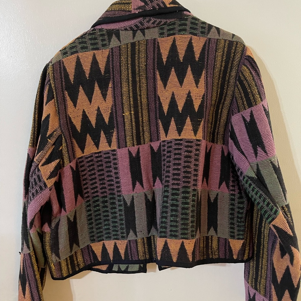 90's VINTAGE Tapestry Jacket Colorful Southwestern Print Jacket Design Size Sm